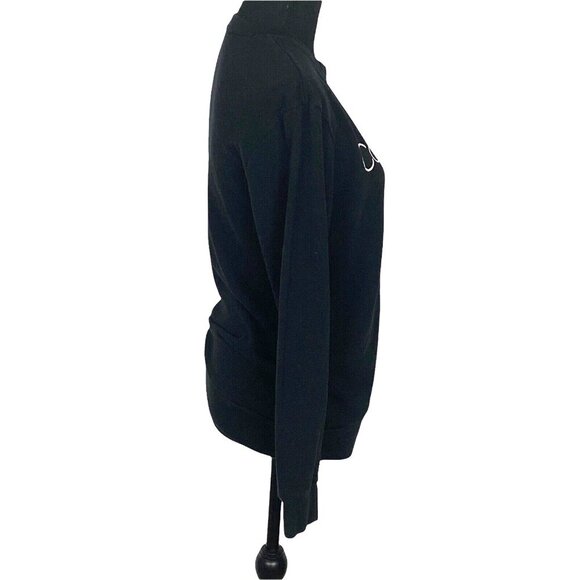 CALVIN KLEIN Women Front Logo Pullover Sweatshirt Size S Black Long Sleeve 2a-6 - Picture 5 of 10